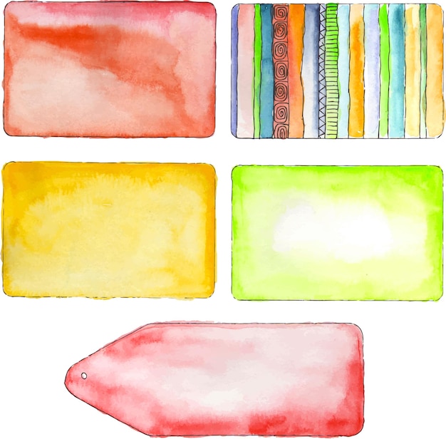 Set von abstrakten aquarell-designelementen.