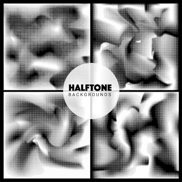 Set von abstrakten Halbton-Effekt-Hintergründe.