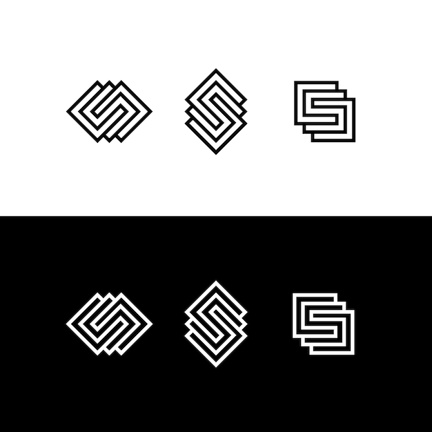 Set von Anfangsbuchstaben CSC Linienstil Logo Design Inspiration