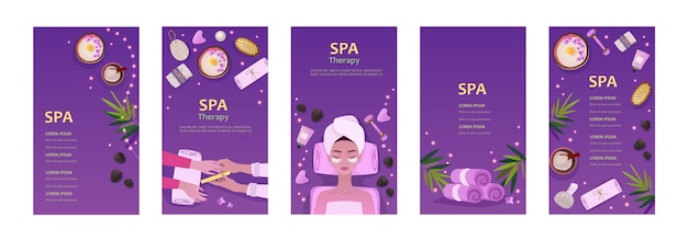 Set von Banner für Spa-Salon Schönheit und Pflege Vektor-Illustration