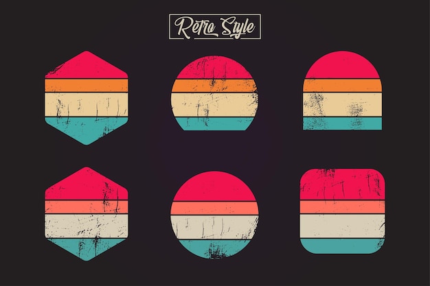 Set von beunruhigten retro-grunge-abzeichen-vorlagen