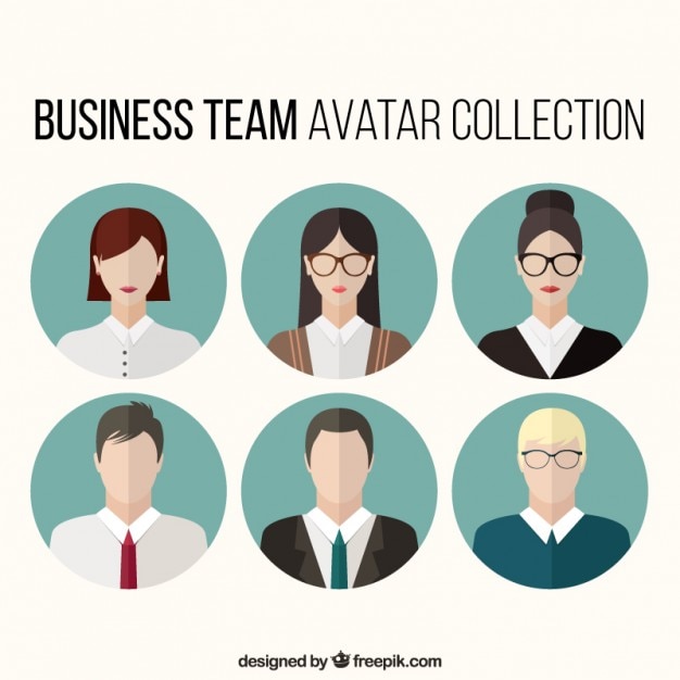 Set von business-team avatare