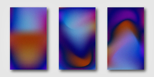 Set von Cover-Designvorlagen mit lebendigem Hintergrund mit Farbverlauf. Trendiges, modernes Design