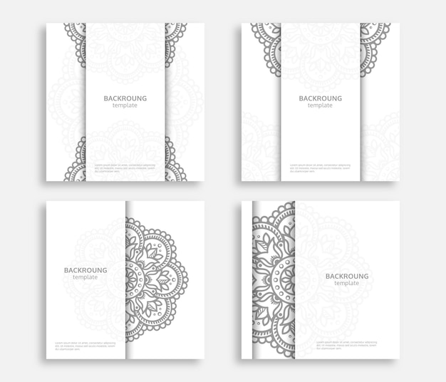 Set von detaillierten mandala-hintergrund-design-vorlagen