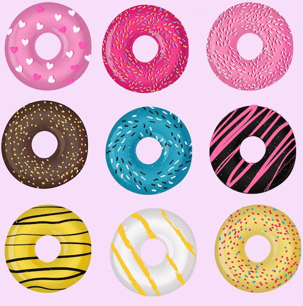 Set von donuts