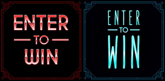 Set von enter to win sweepstakes vektorzeichen