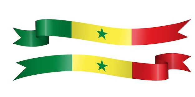 Set von fahnenbanden mit den farben des senegal für die dekoration des unabhängigkeitstages