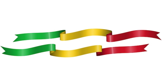 Vektor set von fahnenbanden mit den farben malis für die dekoration des unabhängigkeitstages