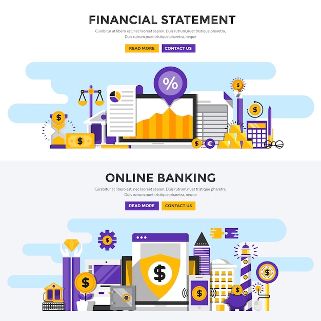 Set von finanz- und online-banking