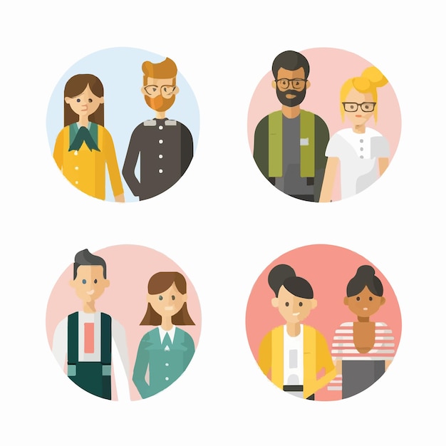 Vektor set von flat style diverse people illustrationen auf weißem hintergrund