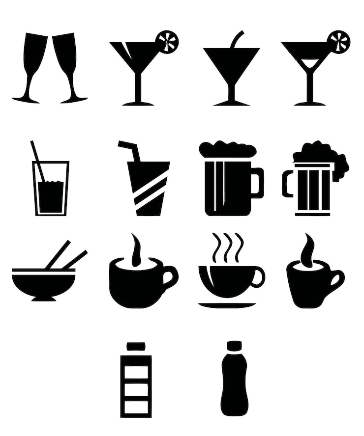 Vektor set von getränke-ikonen