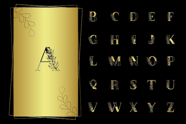 Vektor set von goldenen alphabet-logo-designs