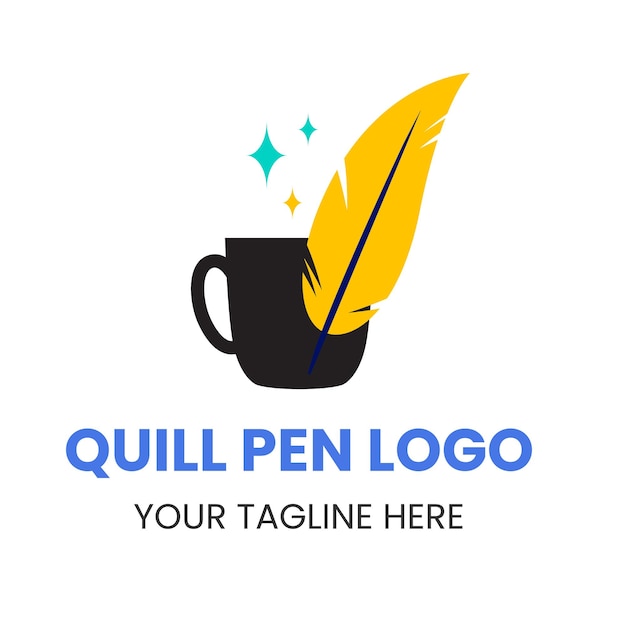 Set von goldenen Stift-Signatur-Logo-Design Minimalist Feder-Tinte Logo-Vorlage