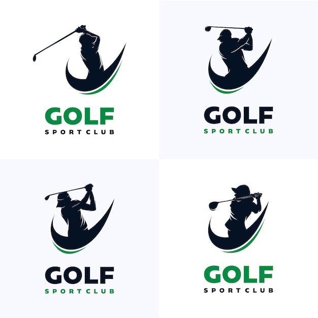 Set von golf-logo-swing-shoot-vektor-illustrationen