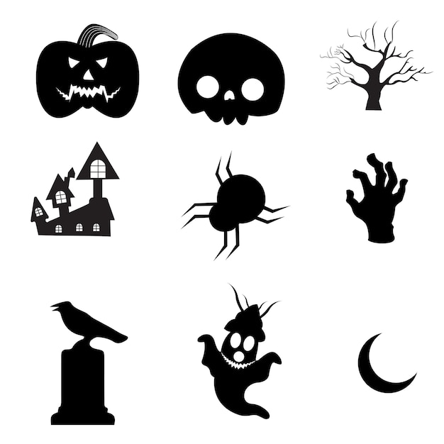 Set von halloween-elementen design-vektor und illustration