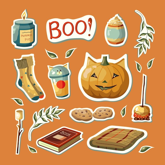 Set von halloween-vektorillustrationen