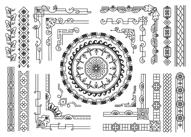 Set von handgezeichneten grenzgekritzel