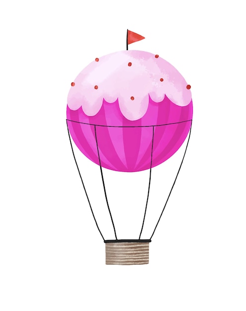 Set von Heißluftballon-Himmeltransportflugzeugen Hand-Drawm-Himmel