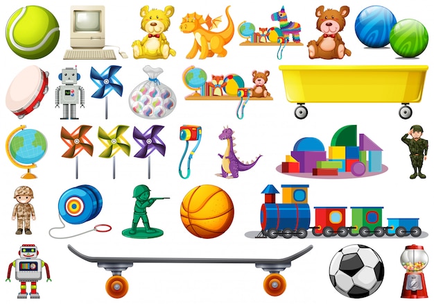 Set von kinderspielzeug