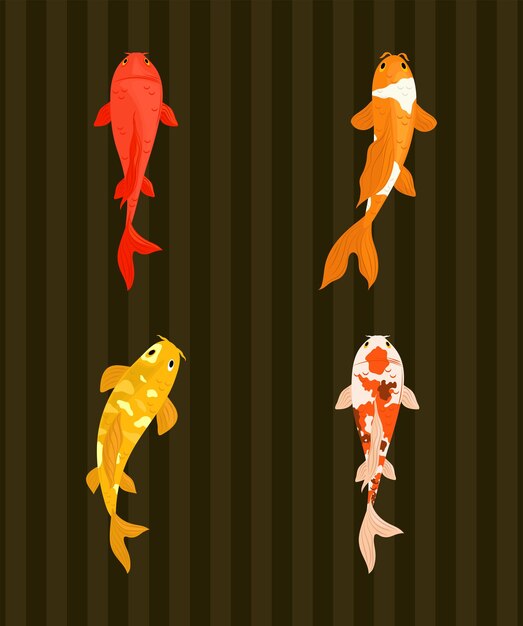 Set von Koi-Fischen