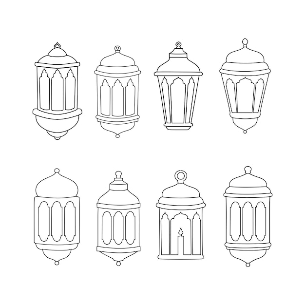 Set von Laternen für islamische Dekoration