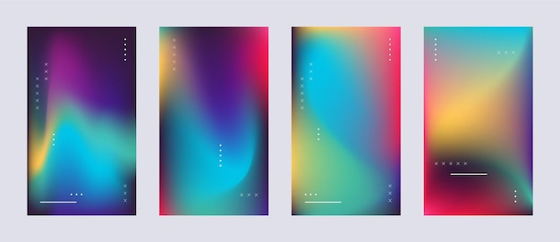 Set von Mesh-Gradient-Hintergründen Kann für Telefon- und Web-Cover verwendet werden