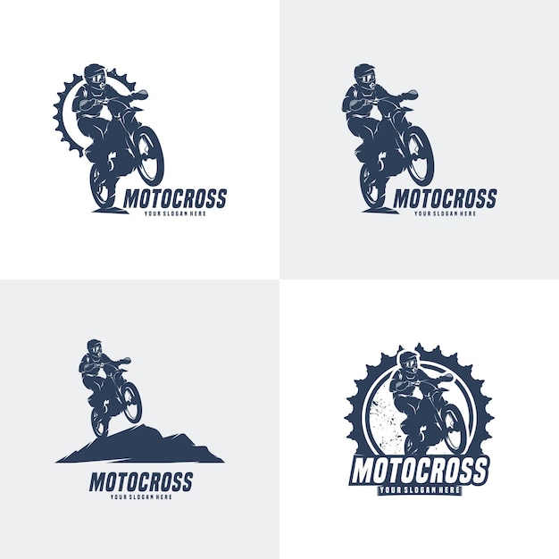 Set von motocross-logo-design