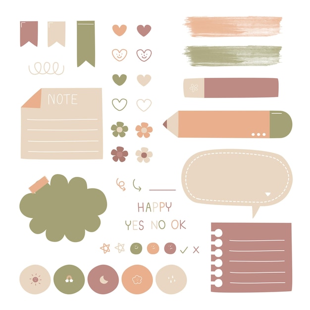 Set von niedlichen handgezeichneten Doodle-Textfeldern mit Symbol-Sprechblasen-Ballon-Textfeldern