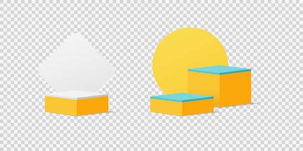 Set von podesten auf transparentem hintergrund podest isolierter transparenter hintergrund