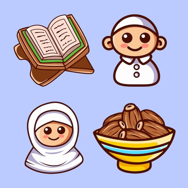 Set von ramadan kareem illustrationsvektor.