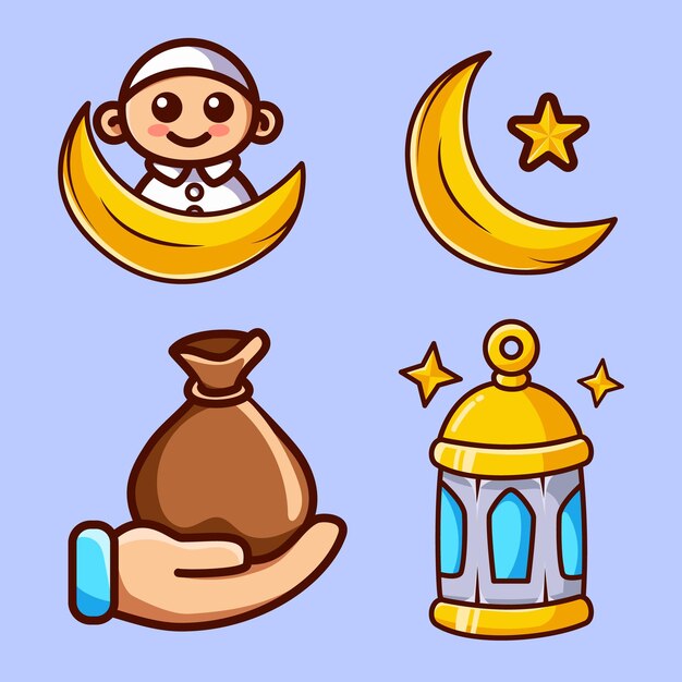 Set von ramadan kareem illustrationsvektor.