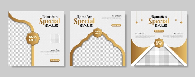 Set von ramadan sale banner web-promotion-banner social media post template vektor-illustration