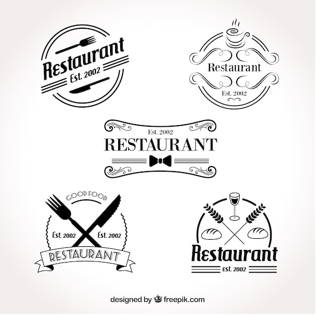 Set von retro-restaurant-logo