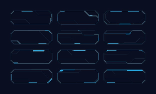 Set von Sci-Fi-Elementen der modernen Benutzeroberfläche futuristisches abstraktes Hud