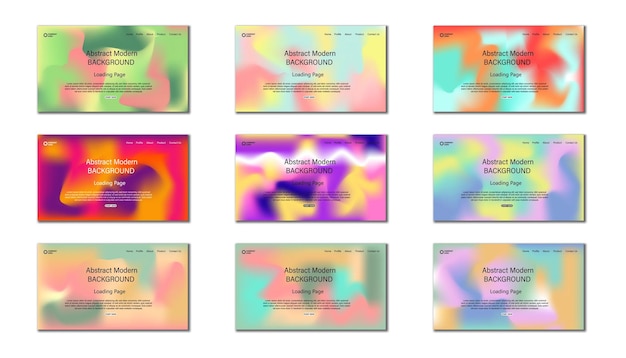 Set von Sign-Up- und Sign-In-Formularen Farbgradientgradient uiux Ladeseite Gradienthintergrund