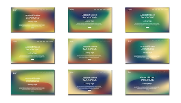 Set von Sign-Up- und Sign-In-Formularen Farbgradientgradient uiux Seitenladung Mash-Gradient