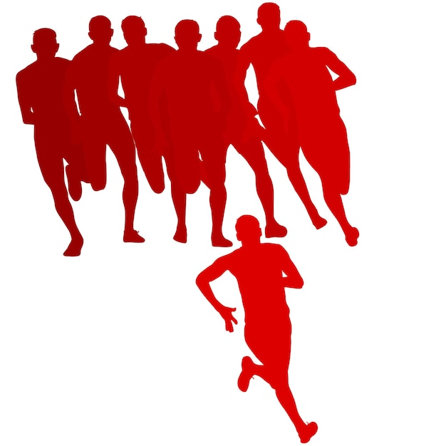 Vektor set von silhouetten läufer auf sprint-männern