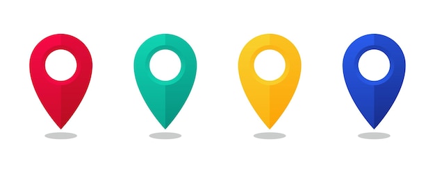 Set von Standort-Pin-Symbolen Karte Pin-Platzmarkierer Karte Markierer Zeiger Ikonen-Set GPS-Standort-Symbole Sammlung