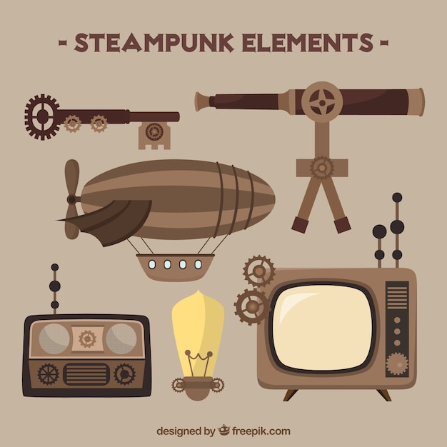 Set von Steampunk-Elemente
