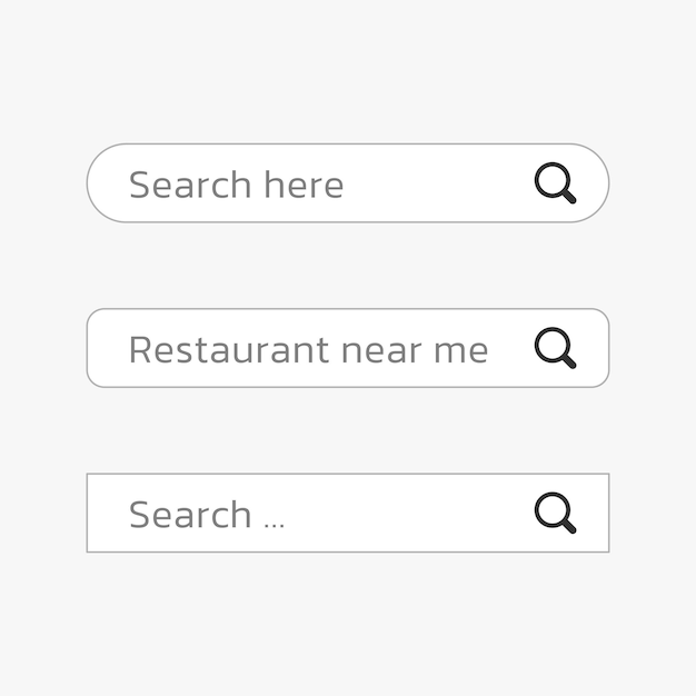 Vektor set von suchfeld-ui-vektorillustration