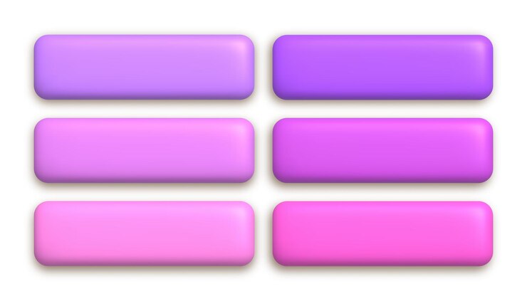 Vektor set von süßen rosa 3d-mattknöpfen für webdesign 3d-realistisches gestaltungselement