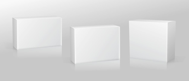Set von Super-realistischen White-Box-Mockup-Illustrationen Entwurf isoliert