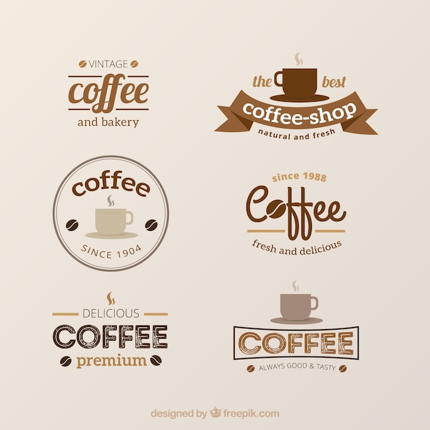 Set von vintage-logos für cafés