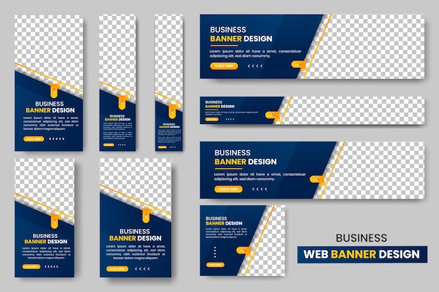 Set von Web-Bannern in verschiedenen Größen. Abstrakte Banner-Design-Web-Banner-Vorlage