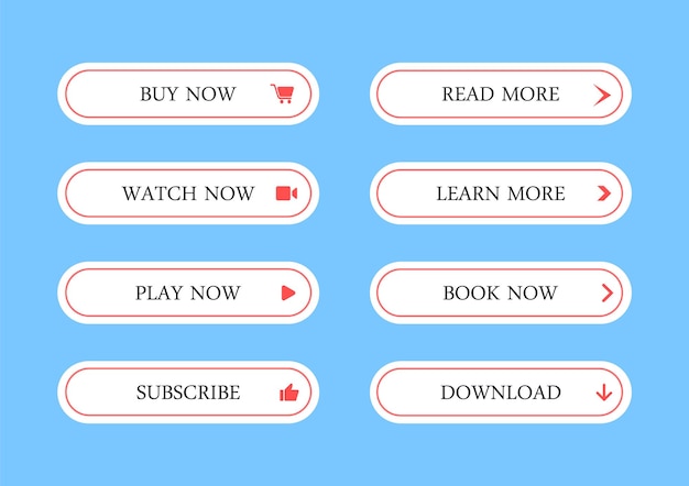 Set von Web-Buttons, moderne Web-Icons -