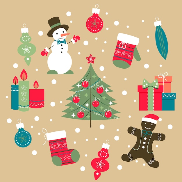 Set von Weihnachten Elemente