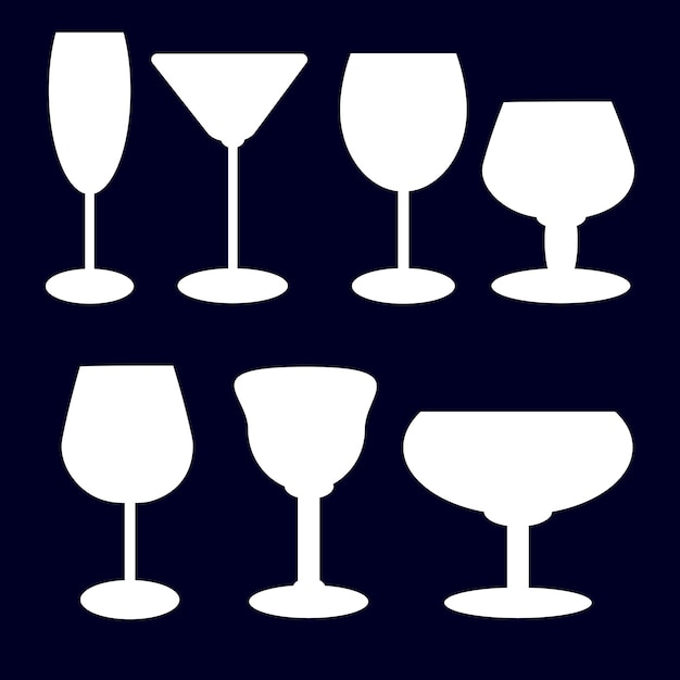 Set Weingläser einfache weiße Form