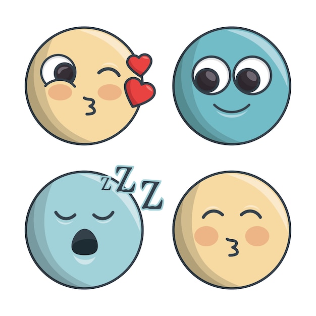 Setzen emoticons differents gefühle und ausdruck