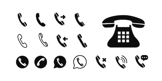 Setzen Sie den Telefonanruf-Symbolvektor