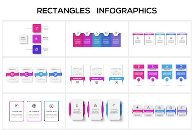 Setzen Sie ein kreatives Konzept für infografische Optionen Teile oder Prozesse Unternehmensdatenvisualisierung